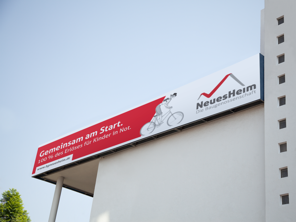 Bike-Cup-Motiv am Gebäude