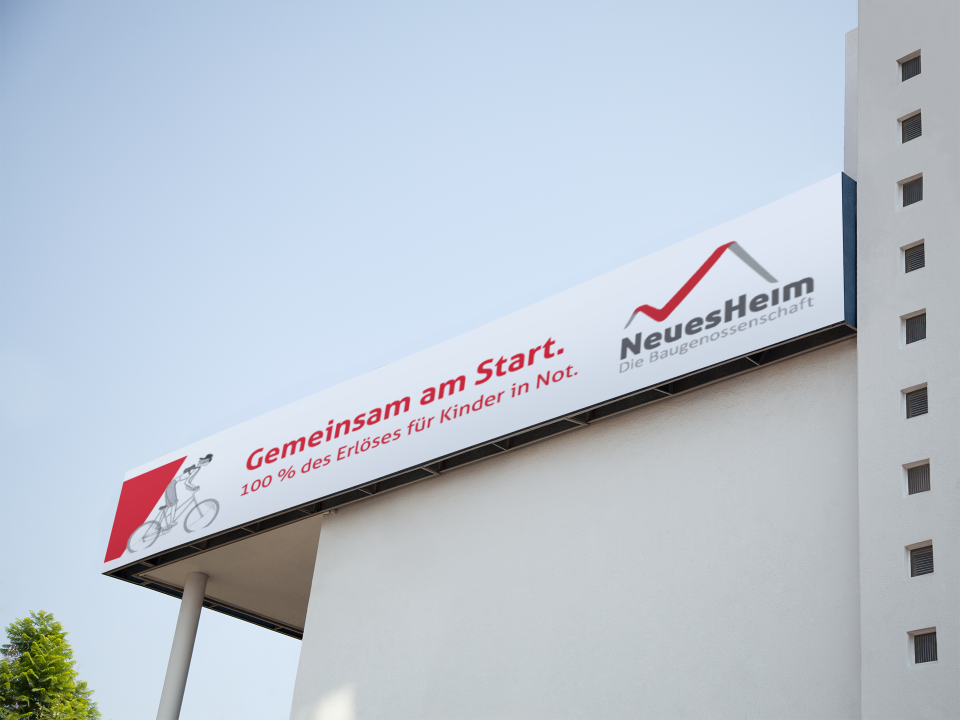 Bike-Cup-Motiv am Gebäude